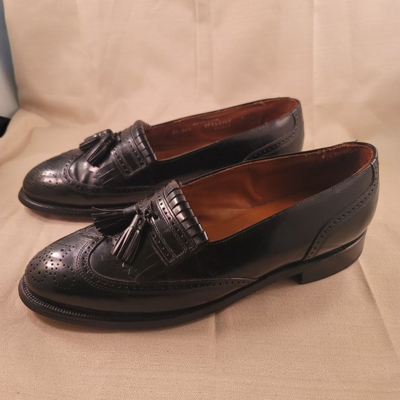 Bostonian Black Leather Tassel Kilt Wingtip slip  loafers Size 10 No.26271 - Picture 4 of 6